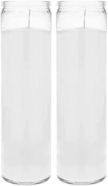 White Glass Jar Candles, 8 in.