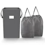 210L Laundry Hamper Collapsible with 2 Washable Laundry Bags, Dirty Clothes H...