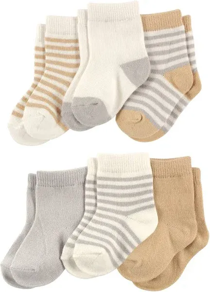 Touched by Nature Baby Unisex Organic Cotton Socks (6-Pack)