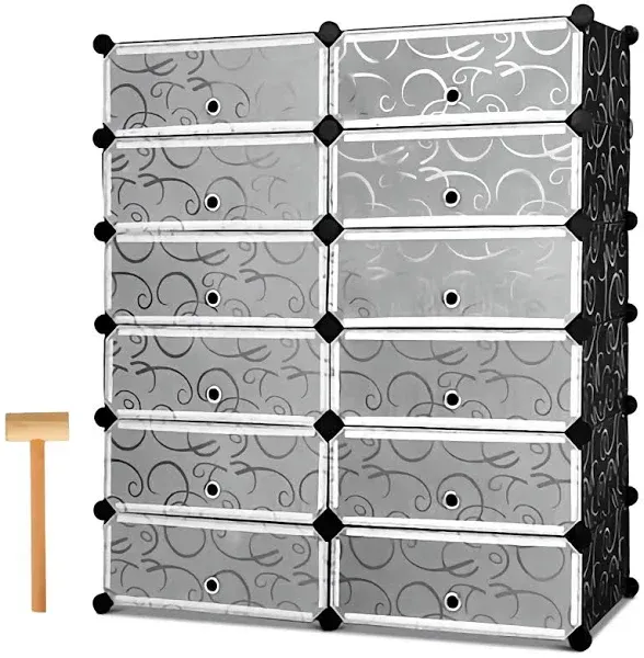 Costway 12 Cubic Portable Shoe Rack Shelf Cabinet Storage Closet Organizer