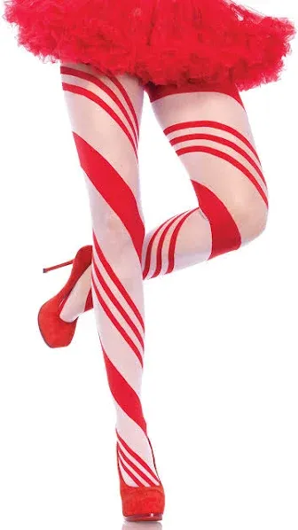 Candy Cane Striped Sheer Pantyhose