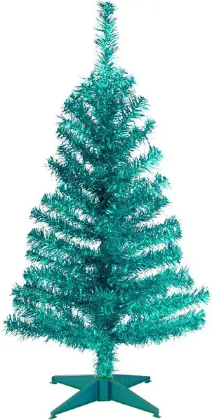 National Tree Company Artificial Christmas Tree, Pink Tinsel, Includes Stand, 3 feet