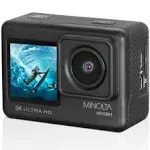 Minolta MNX5K1 5K Ultra HD / 24 MP Action Camera Kit,Black