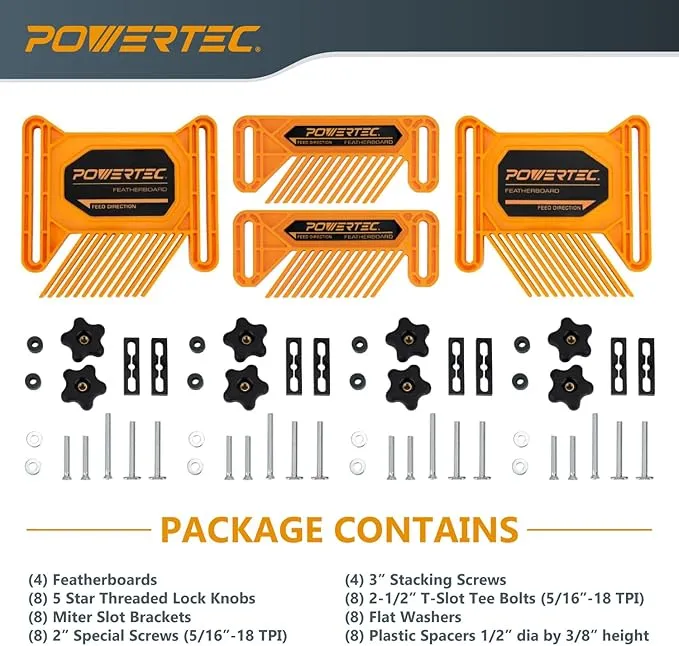 POWERTEC Featherboards for Table Saw, Router Table, Router Fence, Bandsaw