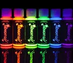 Midnight Glo Black Light Face and Body Paint - Neon Makeup Fluorescent Blacklight Reactive UV Glow Paints 2oz - Set of 6 Bottles