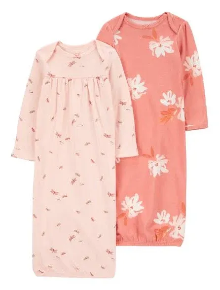 Carter's Baby Girls' 2-Pack Babysoft Sleeper Gowns