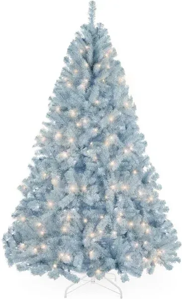 Pre-Lit Artificial Ice Blue Christmas Tree w/ Incandescent Lights