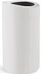 Safco Open-Top Modern Trash Can, Durable & Puncture-Resistant Stainless Steel, 14 Gallon, White