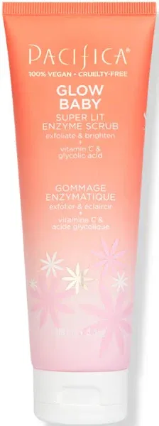 PACIFICA Glow Baby Super Lit Enzyme Scrub Exfoliate &amp; Brighten Face Body 4 fl oz