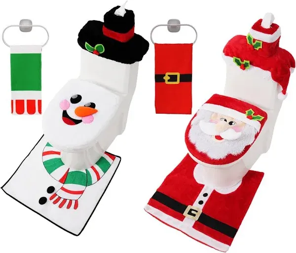 JOYIN 10 Pcs Santa and Snowman Bathroom Decoration