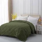 Sunstyle Home Quilt Queen Green Lightweight Comforter Reversible Bedspread for All Season Soft Cozy Quilted Blanket Down Alternative Bedding (90'