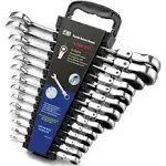 Flex Head Ratcheting Wrench Set, SAE 1/4&#034;-7/8&#034;,14-P<wbr/>iece Chrome Vanadium Steel...