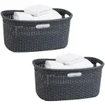 Mind Reader Set of 2 40L Ventilated Laundry Basket Gray