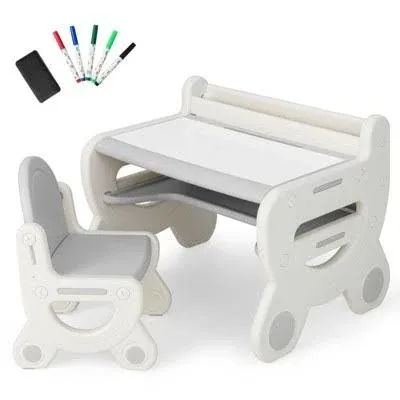 Costway Kids Drawing Table and Chair Set