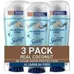 Secret Aluminum Free Deodorant for Women, 48hr Odor 2.4 Ounce (Pack of 3) 