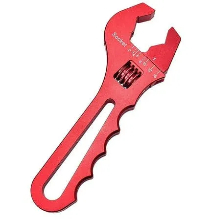 Lightweight Aluminum Adjustable AN Hose Fitting Spanner for 3AN-16AN Hose Adapters Red