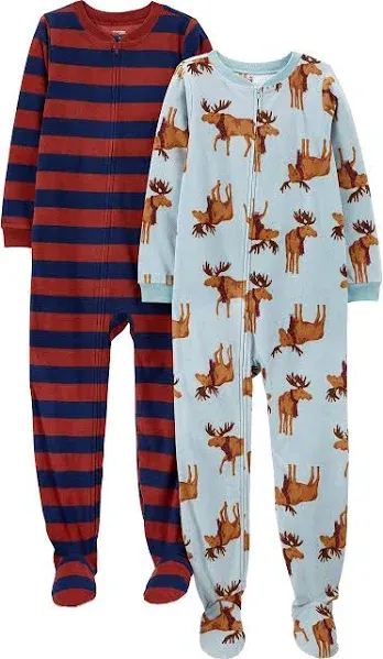 Simple Joys by Carter's Kids' Holiday Loose-fit Flame Resistant Fleece Footed Pajamas