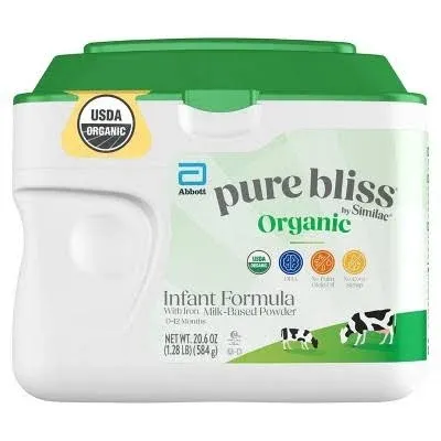 Pure Bliss by Similac | Organic Baby Formula | Easy to Digest | USDA-Certified Organic Infant Formula | 0-12 months | 20.6-oz Powder Tub