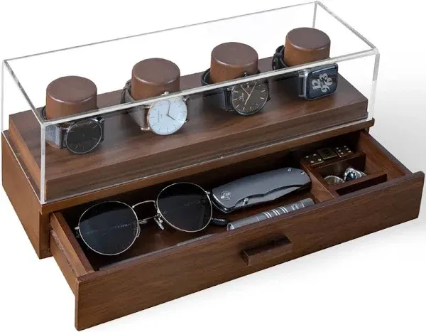 Holme &amp; Hadfield Watch Deck Premium Display Case And Drawer - Walnut