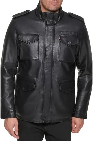 Levi's Men's Faux Leather Military Jacket