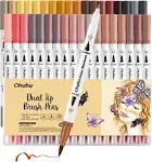 Ohuhu Maui 36ct Skin Tone Brush/Fineliner Dual Tip Water Based Markers Y30-80600-46