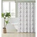 Laura Ashley Breezy Floral Shower Curtain - Pink/Pale Green