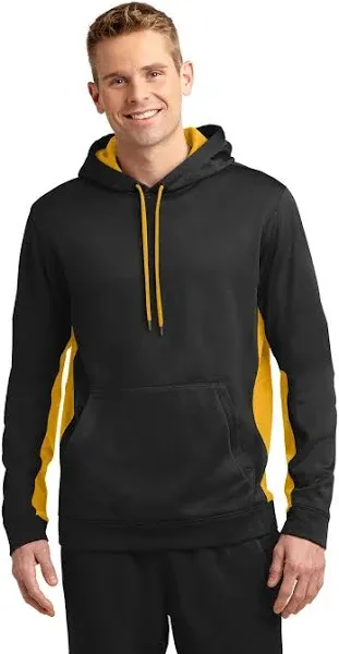 Sport-Tek Men's ST235 Sport-Wick Fleece Colorblock Hooded Pullover