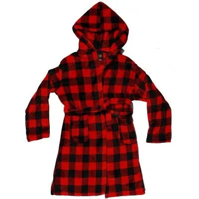 Wondershop Kids Buffalo Plaid Flannel Bathrobe