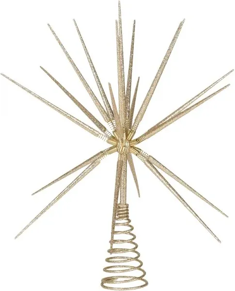 133174 Gold Burst Tree Topper Spikes on Spring, 15 Inch