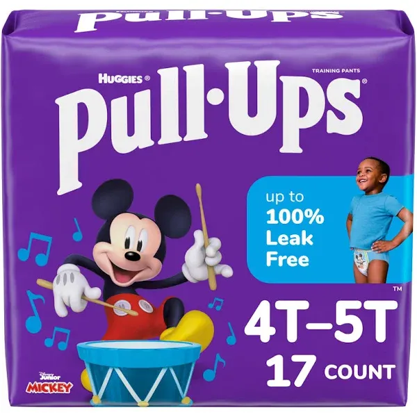 Pull-Ups Boys' Potty Training Pants, Size 4T-5T, 17 Count