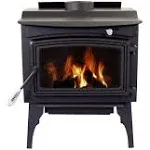 Pleasant Hearth 1,800 Sq. Ft Wood Stove, Black