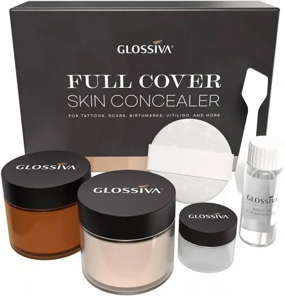 Glossiva Tattoo Concealer - Skin Concealer - Waterproof - For Dark Spots, Scars,