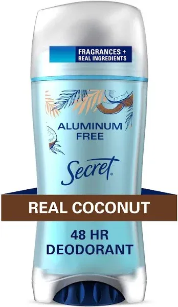 Secret Aluminum Free Deodorant - Coconut - 2.4oz New