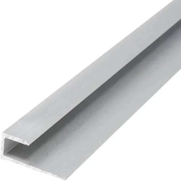 Outwater Aluminum J Channel Fits Material 1/16 Inch Thick Clear Anodized (Sat...