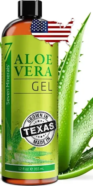 Organic Aloe Vera Gel from Freshly Cut 100% Pure Aloe - Big 12Oz - Highestqualit