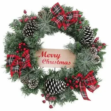 Fraser Hill Farm 24-In. Christmas Frosted Wreath