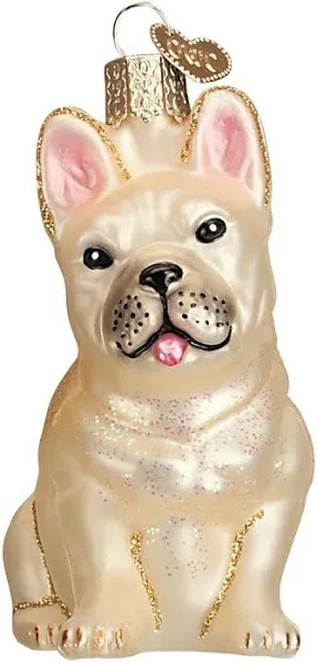 Old World Christmas French Bulldog Glass Ornament