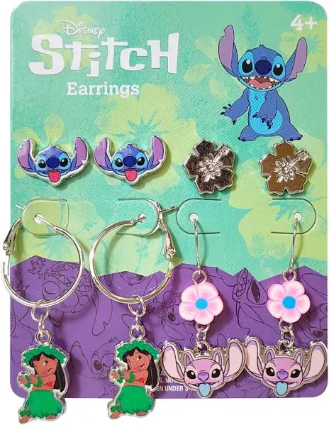 Stitch Hypoallergenic Stud Earrings and Fishhook Drop Earrings