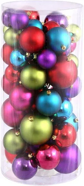 1.5&quot;/2&quot; Blue Shiny/Matte Ball Christmas Ornaments 50 Per Box