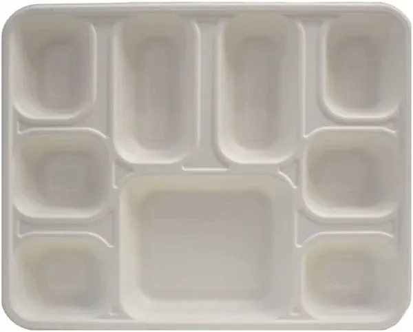 9 Compartment Biodegradable Party Thali Plates