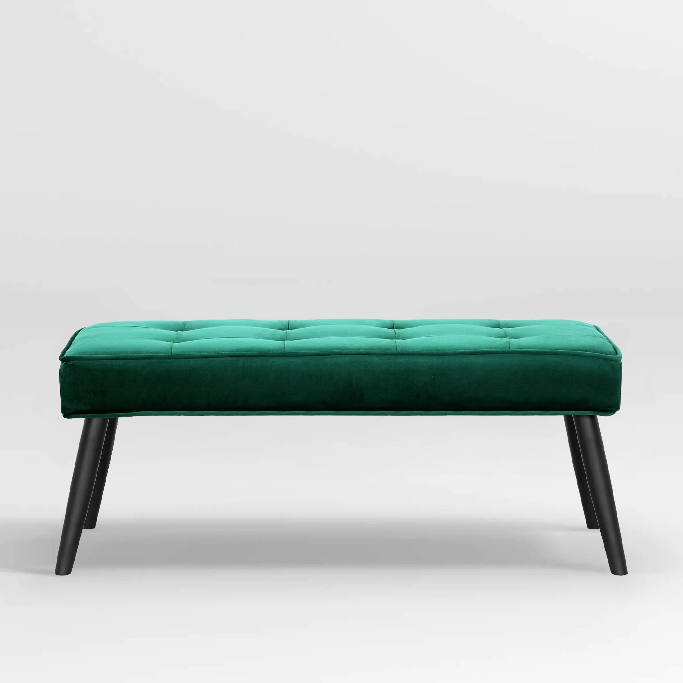 WestinTrends Velvet Wordford Tufted Bedroom Bench for Living Room & Entryway Furniture, Dark Green