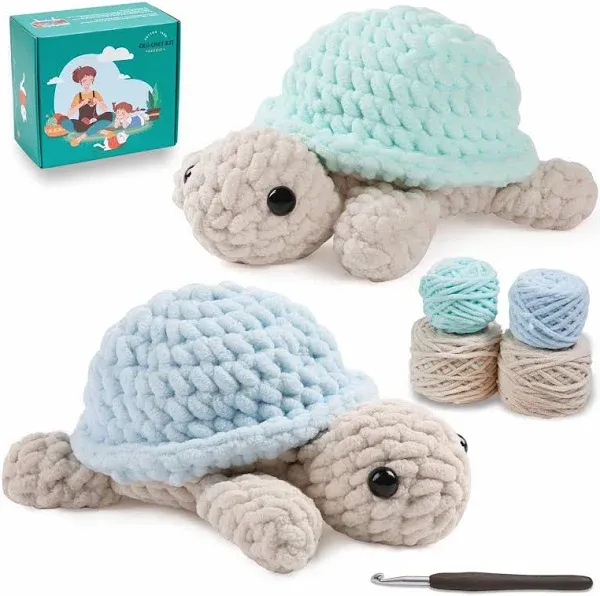 Eelexa Crochet Kit for Beginners Amigurumi Crocheting Animal Kits Learn to Crochet with Step-by-Step Video Tutorials for Kids Adults Beginner