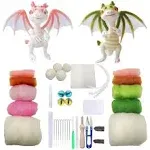 DEUXPER Beginners DIY Wool Felt Dragon Needle Felting Kits