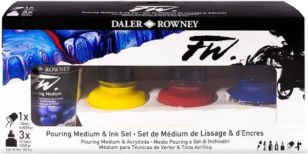 Set of 3 FW and Medium Daler-Rowney inks