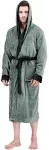 NY Threads Luxurious Mens Shawl Collar Fleece Bathrobe Spa Robe