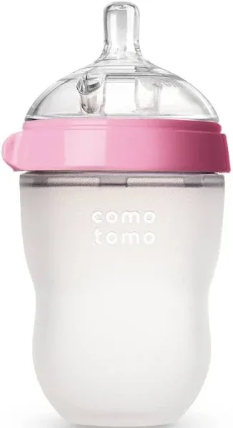 Comotomo Green Silicone Baby Bottle, 8 oz - 2 pack