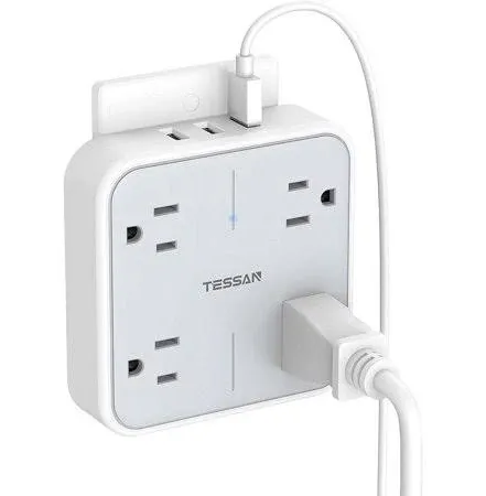 Multi Plug Outlet Extender with USB, Surge Protector Splitter 3 USB Wall Char...