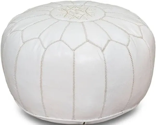 Pottery Barn Nadia Moroccan Leather Pouf