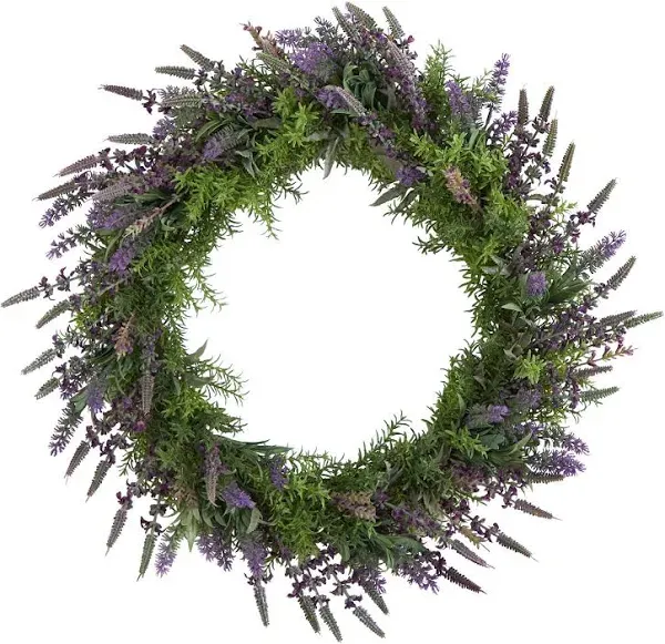 Nearly Natural 24in. Lavender Artificial Wreath