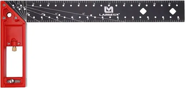 LARMEIL 12 inch Framing Square Carpenter Square, Tri Square Tool, Try Square for Woodworking, T Square Ruler, L Square Ruler, Right Angle Ruler